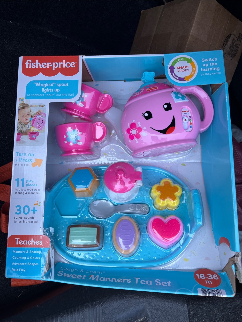 Fisher-Price Pink Laugh & Learn Tea Set with Blue Serving Tray